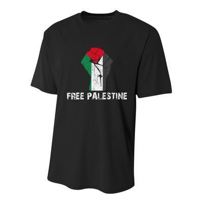 Free Palestine Vintage Retro Palestine Fist Youth Performance Sprint T-Shirt