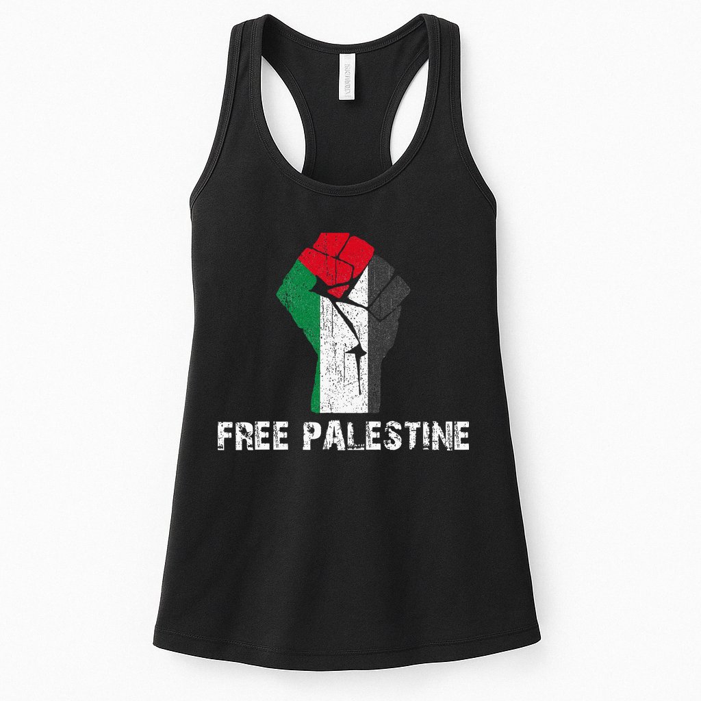 Free Palestine Vintage Retro Palestine Fist Womens Tank Top