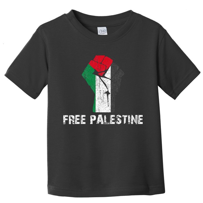 Free Palestine Vintage Retro Palestine Fist Toddler T-Shirt