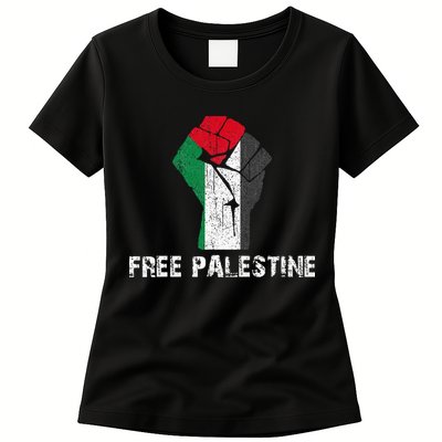 Free Palestine Vintage Retro Palestine Fist Womens T-Shirt