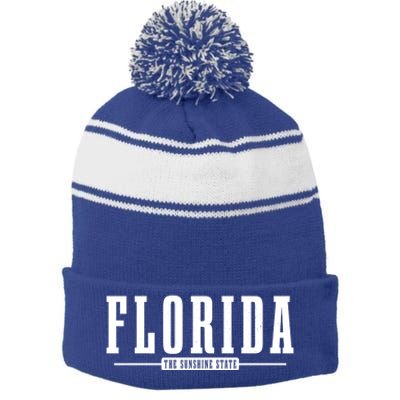 Florida Pride Vintage Gift Stripe Pom Pom Beanie