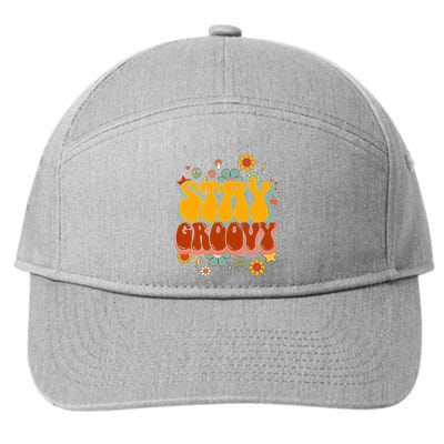 Floral Peaceful Vibes Embrace Positivity with Retro Flower Design 7-Panel Snapback Hat