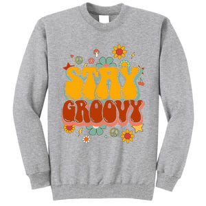 Floral Peaceful Vibes Embrace Positivity with Retro Flower Design Tall Sweatshirt