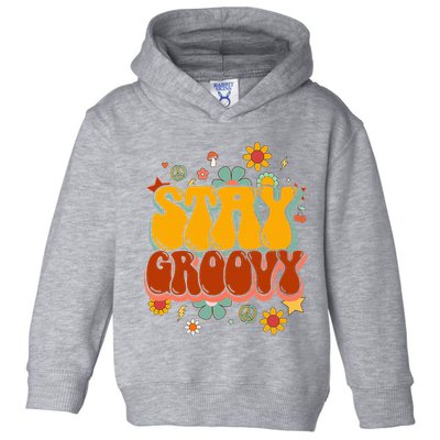 Floral Peaceful Vibes Embrace Positivity with Retro Flower Design Toddler Hoodie