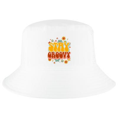 Floral Peaceful Vibes Embrace Positivity with Retro Flower Design Cool Comfort Performance Bucket Hat