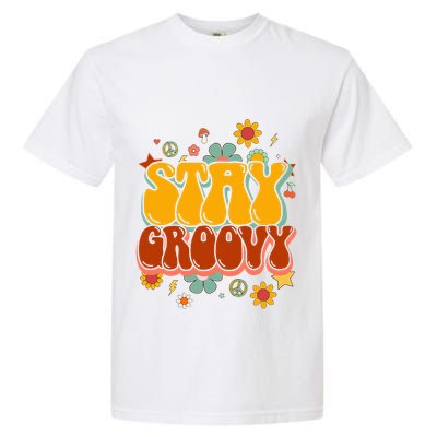 Floral Peaceful Vibes Embrace Positivity with Retro Flower Design Garment-Dyed Heavyweight T-Shirt