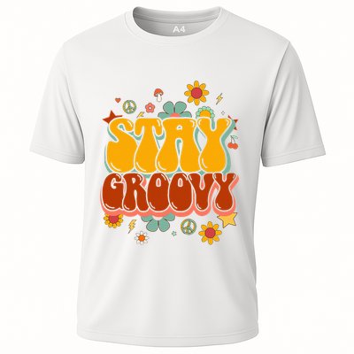 Floral Peaceful Vibes Embrace Positivity with Retro Flower Design Performance Shirt