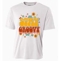 Floral Peaceful Vibes Embrace Positivity with Retro Flower Design Cooling Performance Crew T-Shirt