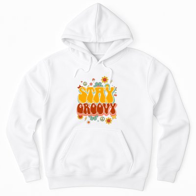 Floral Peaceful Vibes Embrace Positivity with Retro Flower Design Hoodie