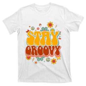 Floral Peaceful Vibes Embrace Positivity with Retro Flower Design T-Shirt