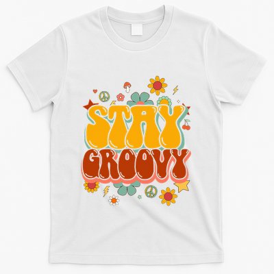 Floral Peaceful Vibes Embrace Positivity with Retro Flower Design T-Shirt