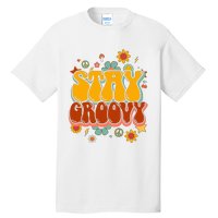 Floral Peaceful Vibes Embrace Positivity with Retro Flower Design Tall T-Shirt