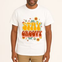 Floral Peaceful Vibes Embrace Positivity with Retro Flower Design Tall T-Shirt