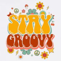 Floral Peaceful Vibes Embrace Positivity with Retro Flower Design Button