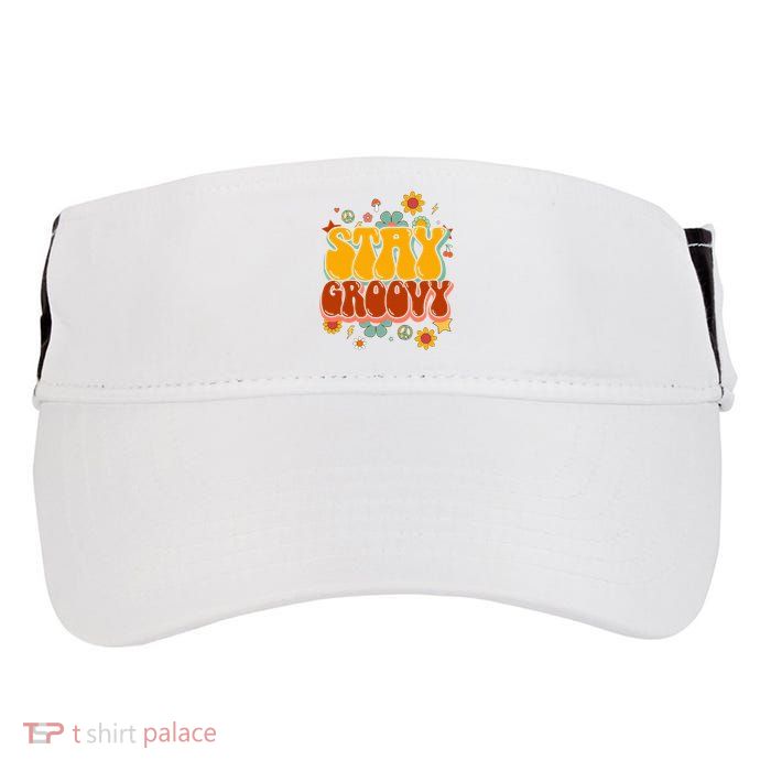 Floral Peaceful Vibes Embrace Positivity with Retro Flower Design Adult Drive Performance Visor