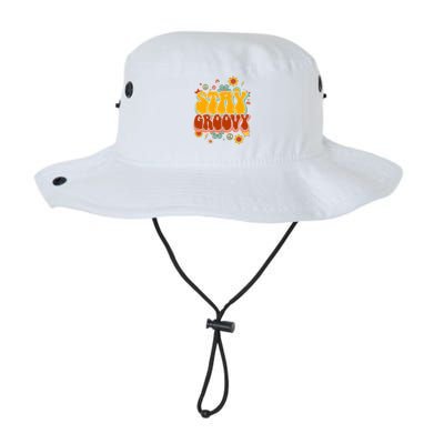 Floral Peaceful Vibes Embrace Positivity with Retro Flower Design Bucket Hat