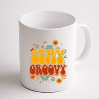 Floral Peaceful Vibes Embrace Positivity with Retro Flower Design Mug