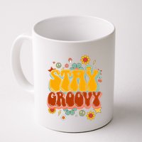 Floral Peaceful Vibes Embrace Positivity with Retro Flower Design Mug