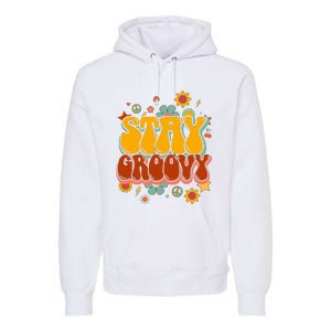 Floral Peaceful Vibes Embrace Positivity with Retro Flower Design Premium Hoodie