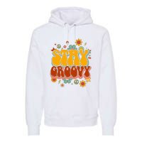 Floral Peaceful Vibes Embrace Positivity with Retro Flower Design Premium Hoodie