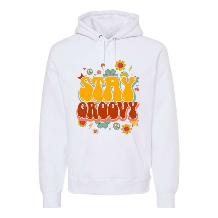 Floral Peaceful Vibes Embrace Positivity with Retro Flower Design Premium Hoodie