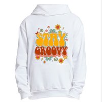 Floral Peaceful Vibes Embrace Positivity with Retro Flower Design Urban Pullover Hoodie