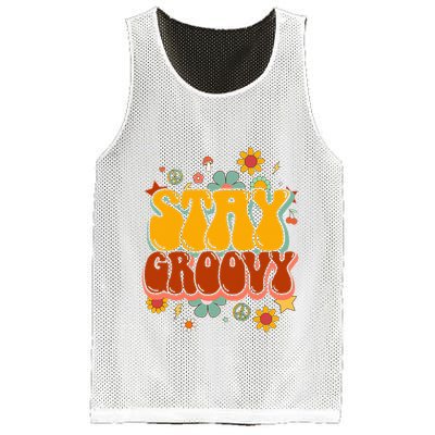 Floral Peaceful Vibes Embrace Positivity with Retro Flower Design Mesh Reversible Basketball Jersey Tank