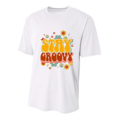 Floral Peaceful Vibes Embrace Positivity with Retro Flower Design Youth Performance Sprint T-Shirt