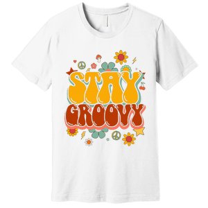 Floral Peaceful Vibes Embrace Positivity with Retro Flower Design Premium T-Shirt