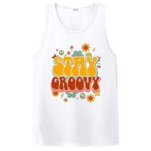 Floral Peaceful Vibes Embrace Positivity with Retro Flower Design PosiCharge Competitor Tank