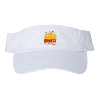 Floral Peaceful Vibes Embrace Positivity with Retro Flower Design Visor