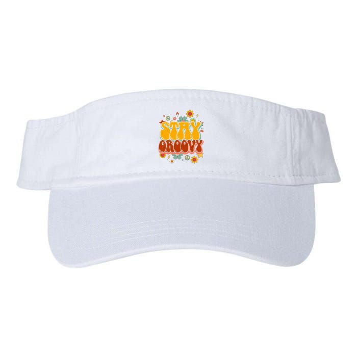 Floral Peaceful Vibes Embrace Positivity with Retro Flower Design Visor
