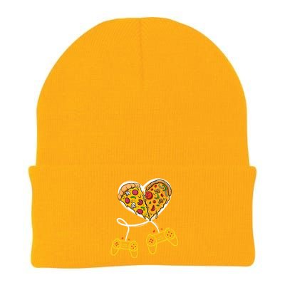 Funny Pizza Video Game Lover Gamer Valentines Day Couple Knit Cap Winter Beanie