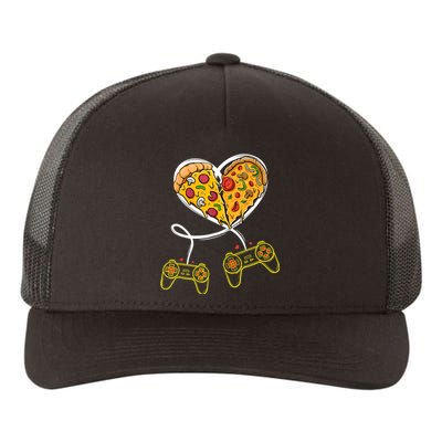 Funny Pizza Video Game Lover Gamer Valentines Day Couple Yupoong Adult 5-Panel Trucker Hat