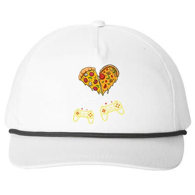 Funny Pizza Video Game Lover Gamer Valentines Day Couple Snapback Five-Panel Rope Hat