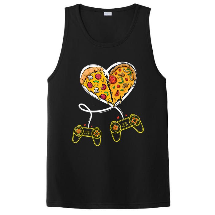 Funny Pizza Video Game Lover Gamer Valentines Day Couple PosiCharge Competitor Tank