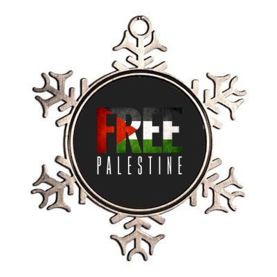 Free Palestine Vintage Design Metallic Star Ornament