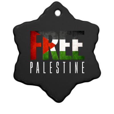 Free Palestine Vintage Design Ceramic Star Ornament