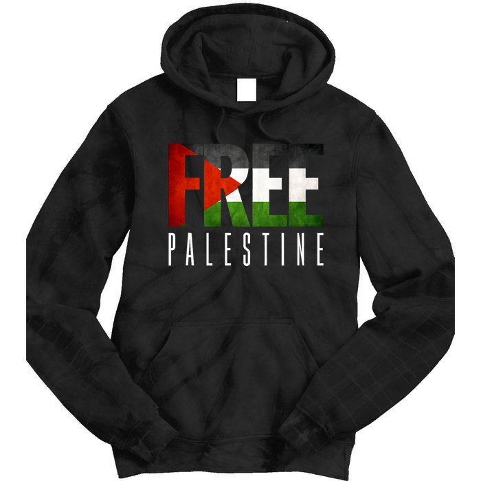 Free Palestine Vintage Design Tie Dye Hoodie