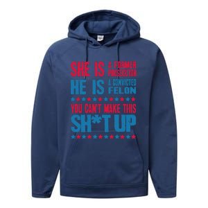 Former Prosecutor Vs Felon Pro Kamala Harris 2024 President Performance Fleece Hoodie