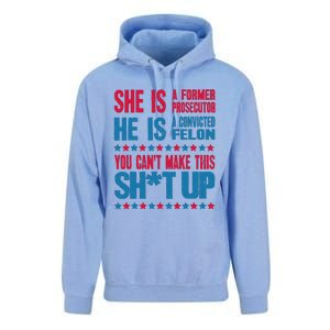 Former Prosecutor Vs Felon Pro Kamala Harris 2024 President Unisex Surf Hoodie