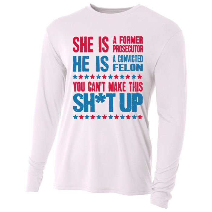 Former Prosecutor Vs Felon Pro Kamala Harris 2024 President Cooling Performance Long Sleeve Crew