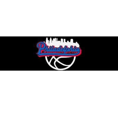 Funny Philadelphia Vintage Basketball Script City Skyline Fan Bumper Sticker