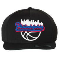 Funny Philadelphia Vintage Basketball Script City Skyline Fan Wool Snapback Cap