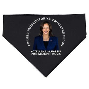 Former Prosecutor Vs Convicted Felon Vote Kamala Harris USA-Made Doggie Bandana