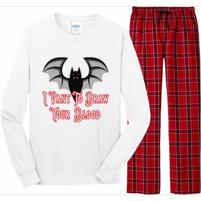 Funny Phlebotomist Vampire Bat Phlebotomy Saying Long Sleeve Pajama Set