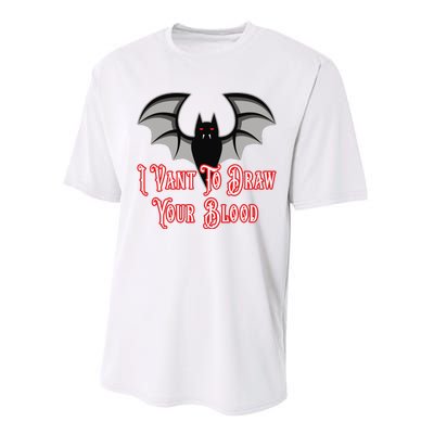 Funny Phlebotomist Vampire Bat Phlebotomy Saying Performance Sprint T-Shirt