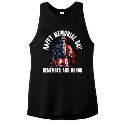 Freedom Patriotic Veteran Usa Flag American Memorial Day Gift Ladies PosiCharge Tri-Blend Wicking Tank