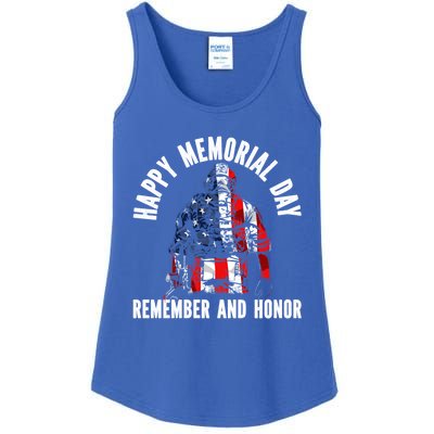 Freedom Patriotic Veteran Usa Flag American Memorial Day Gift Ladies Essential Tank