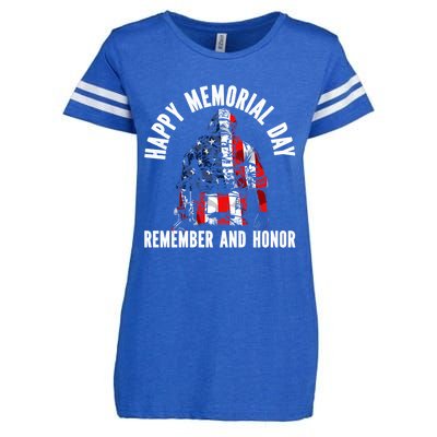 Freedom Patriotic Veteran Usa Flag American Memorial Day Gift Enza Ladies Jersey Football T-Shirt